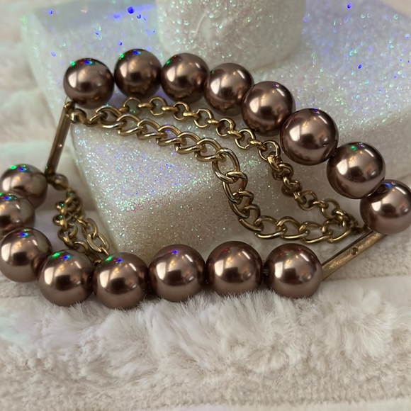 Brown/bronz elasticized bracelet - Picture 2 of 5